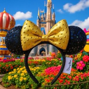 Disney Black and Gold Minnie Mouse Ears